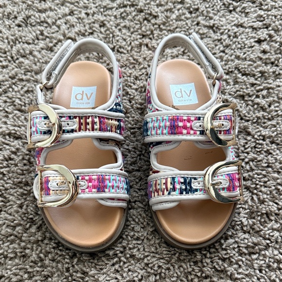DV by Dolce Vita Other - DV by Dolce Vita White Multicolor Woven Buckle Kids Sandals